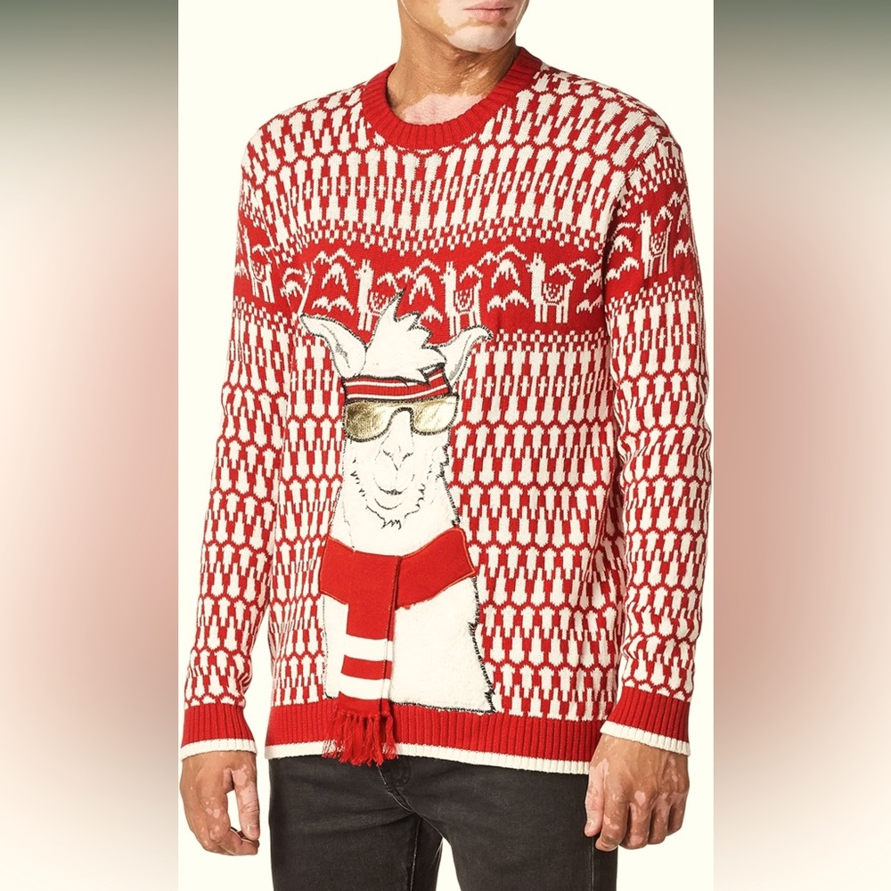 Blizzard Bay Men's Ugly Christmas Sweater Llama
